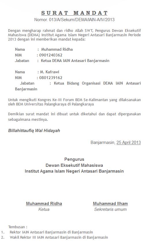 Contoh Surat Mandat Pramuka Dari Kepala Sekolah Nusagates