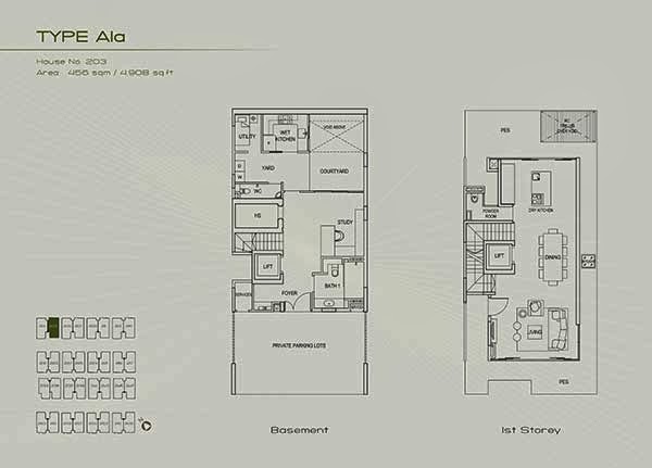 Type A1a first floor floor plans