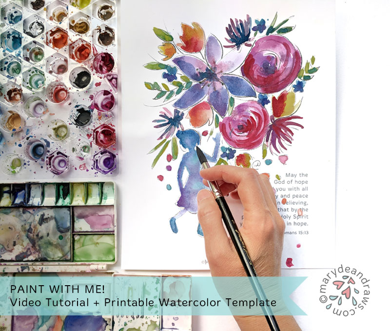 Watercolor with me! Video clip Guide + Printable Watercolor image about Printable Video identified as Watercolor with me! Video clip Guide + Printable Watercolor