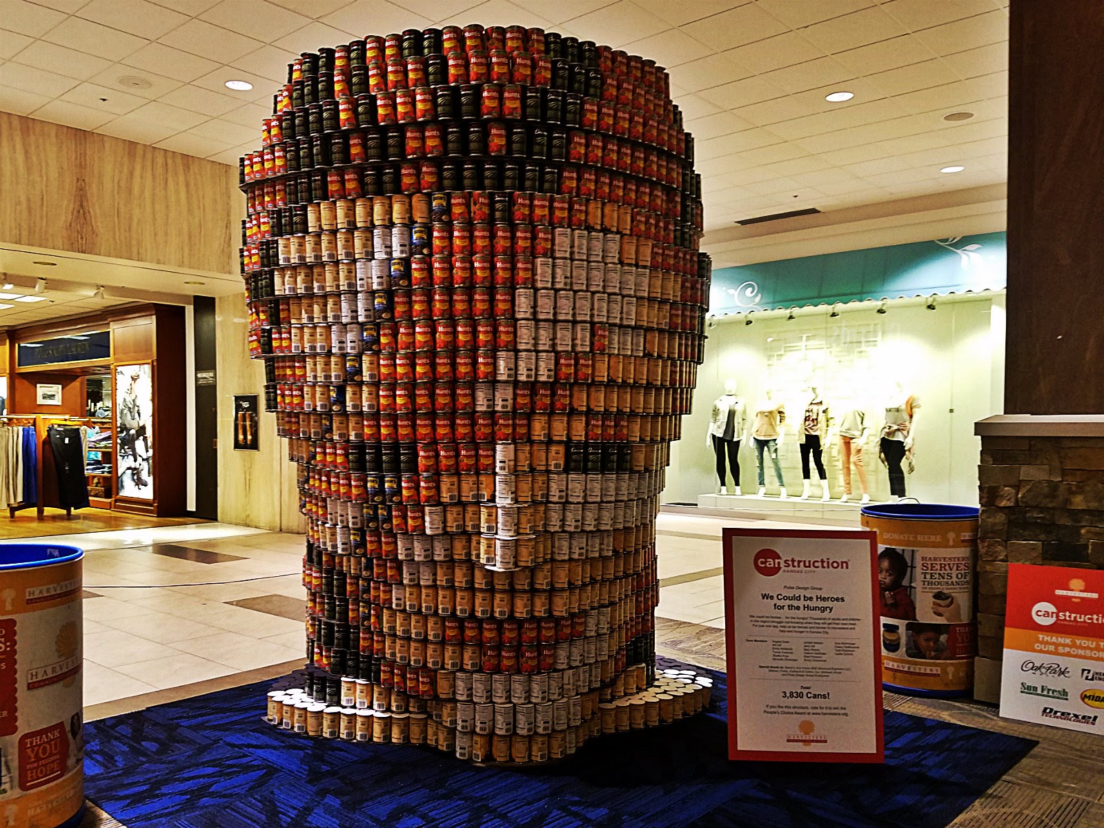 KANSAS CITY CELEBRATES HARVESTERS 'CANSTRUCTION' AT OAK PARK MALL!!!