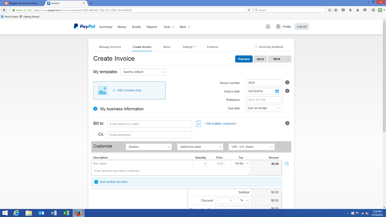 create paypal invoice create paypal invoice