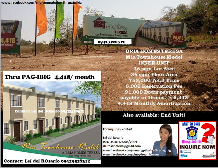 Bria Homes Rizal Bria Homes Teresa Rizal Rent to Own