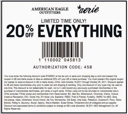 American Eagle Printable Coupons May 2018