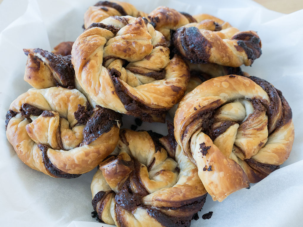 Purple bowl Easy Nutella rolls recipe