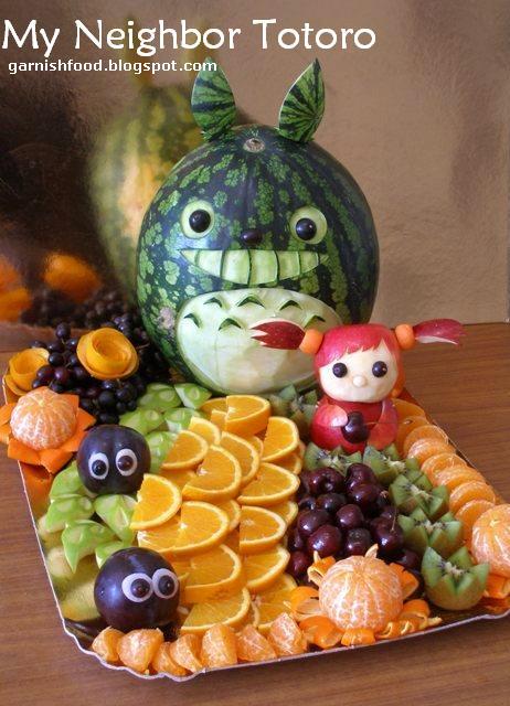 totoro mei fruit carving sculpture