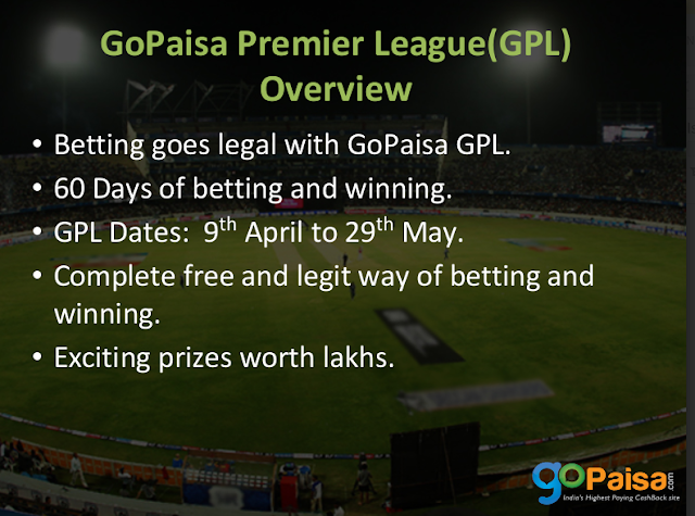 GoPaisa Premier League offers legal betting this IPL