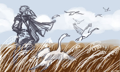 lsquo;Tuor and the Swans’ concept sketch by Jenny Dolfen