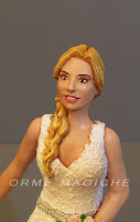 cake topper sposa bionda statuina personalizzata torta nuziale orme magiche