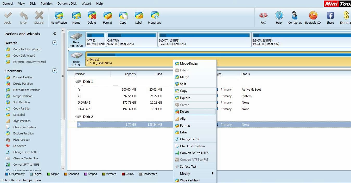 Show partitions. Minitool video converter. ways of showing partition.