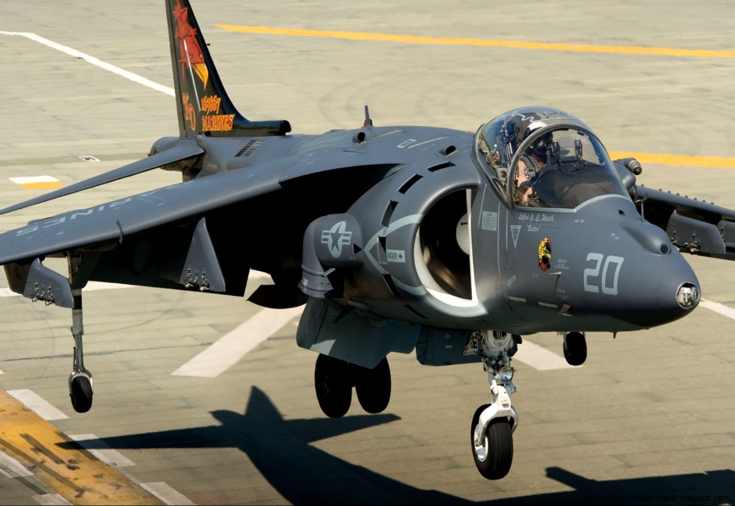 AV 8B Harrier During Vertical Takeoff of US Marines Aircraft Wallpaper