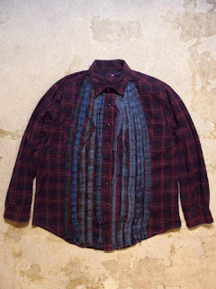 REBUILD BY NEEDLES "Ribbon Flannel Shirt - Indigo Dye & Black Dye" Fall/Winter 2015 SUNRISE MARKET