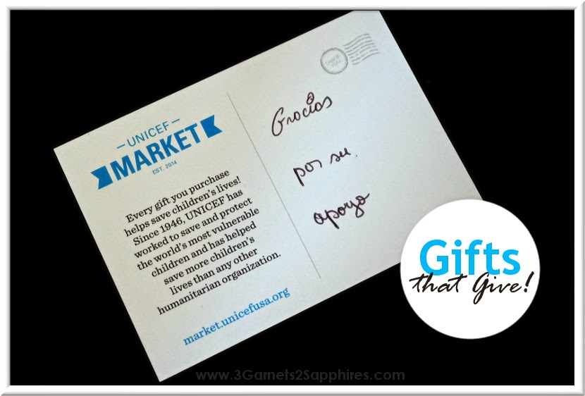 UNICEF Market Thank You Card - Gifts That Give  |  www.3Garnets2Sapphires.com