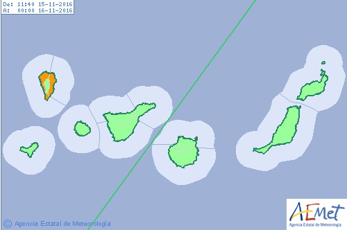 Alerta lluvias La Palma y El Hierro, Canarias, 15 noviembre Alerta lluvias La Palma y El Hierro, Canarias, 15 noviembre