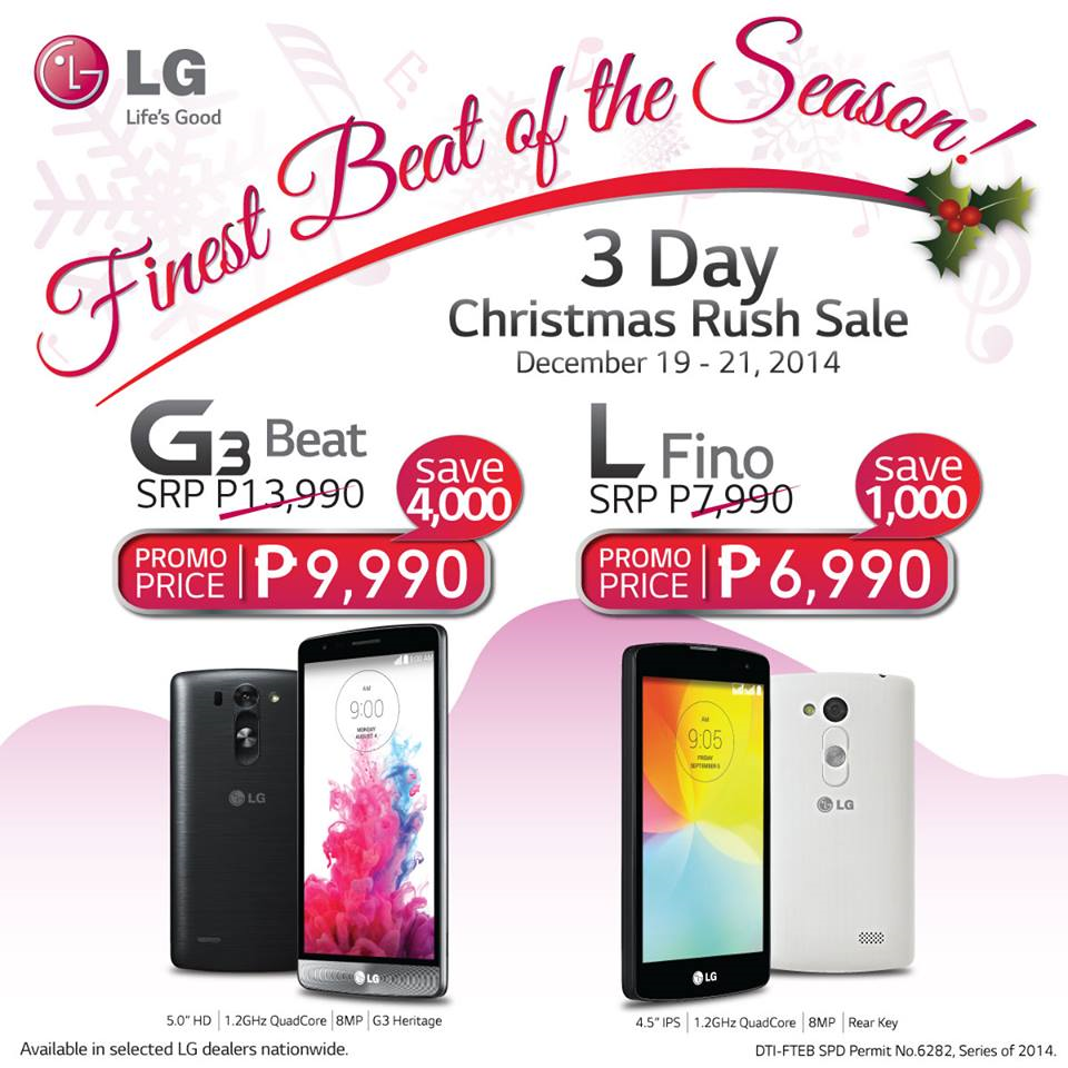 LG 3 Day Christmas Rush Sale!