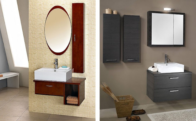 Bathroom Vanity Quality Bath which is Made from Dark Brown Colored Wooden Material