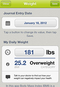 AMA Weigh What Matters app screen