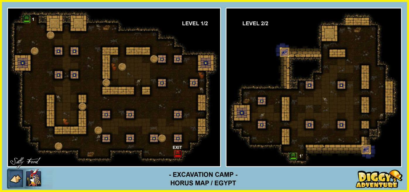 Diggy's Adventure Walkthrough: Horus Egypt Quests / Excavation Camp - Levels 1 and 2
