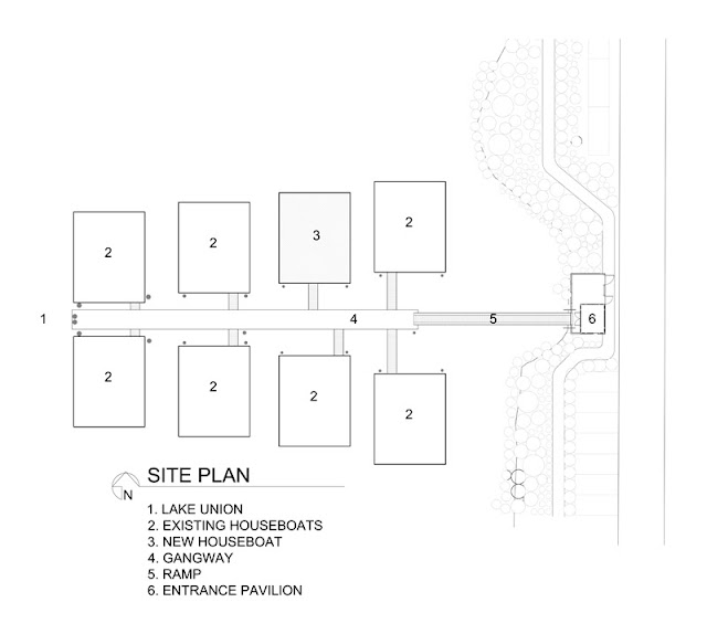 Site plan of floating homes on the lake Union