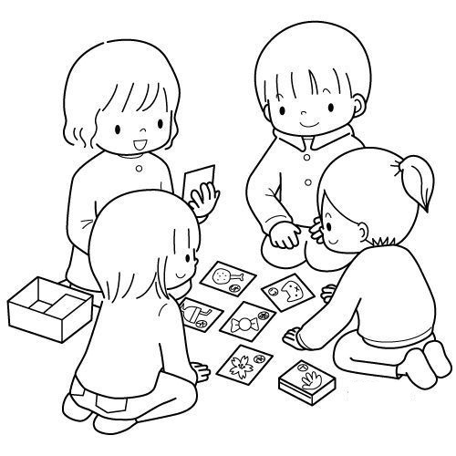 Tranh tô màu chủ đề mùa hè bé chơi cùng các bạn