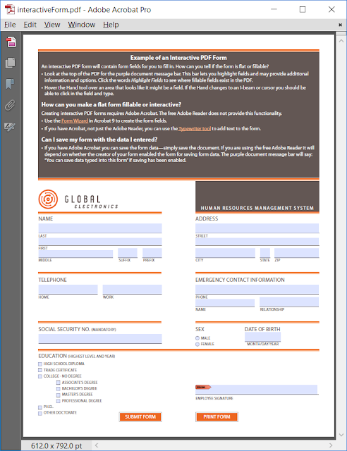 Pic. 1 Interactive PDF form