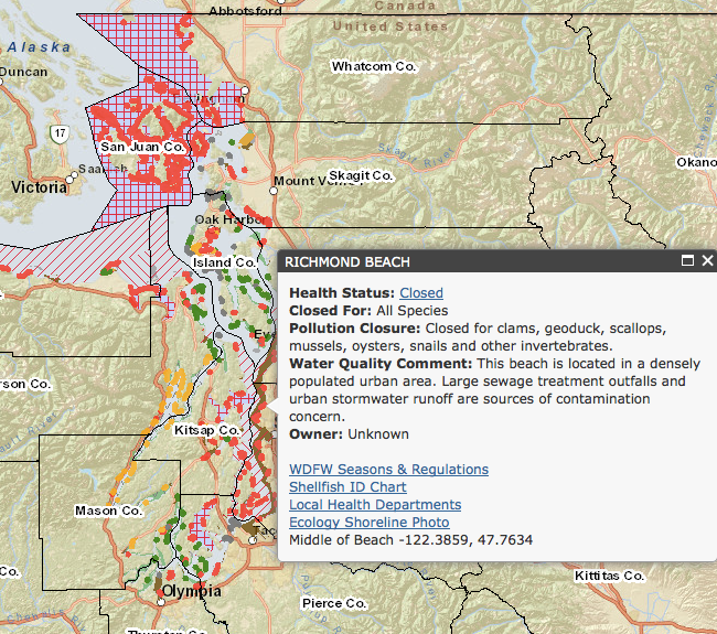 Shoreline Area News: New shellfish safety map shows risks in real-time
