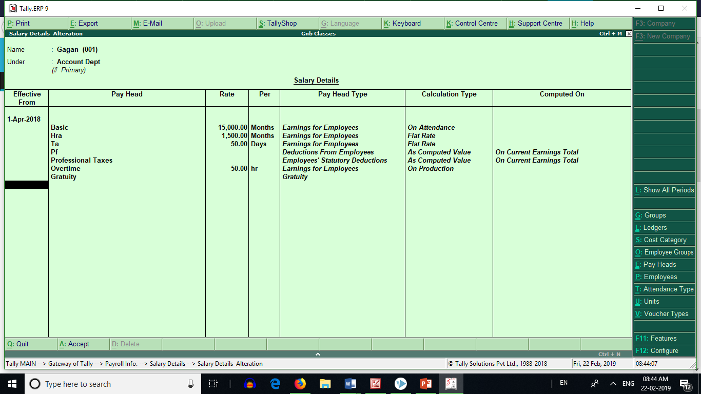 Payroll Accounting In Hindi payroll in tally erp9 in hindi Full Payroll