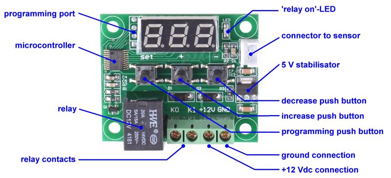 DC 12V W1209 LED Digital Thermostat Temperature Control Meter