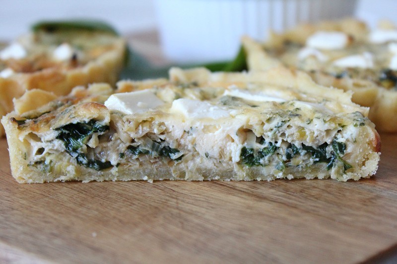 Leek, Spinach and Feta Tarts Threadbare Creations