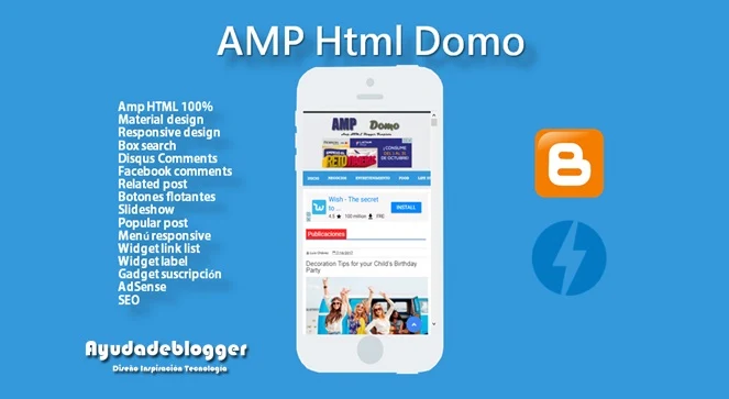 Template Blogger Amp HTML Domo