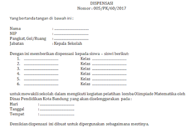 Contoh Surat Dispensasi Sekolah Yang Baik Dan Benar Format