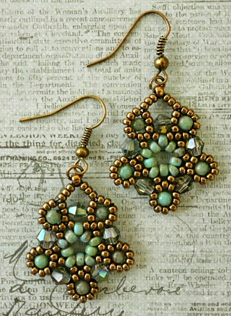 Linda's Crafty Inspirations: Silver Moon Earrings - Turquoise Picasso