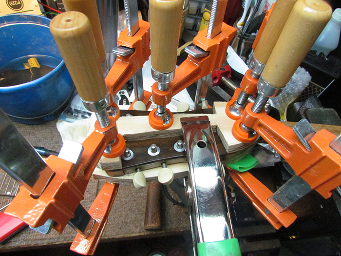Gluing Fingerboard and Headstock Veneer on the Princess Banjo-Mandolin ...