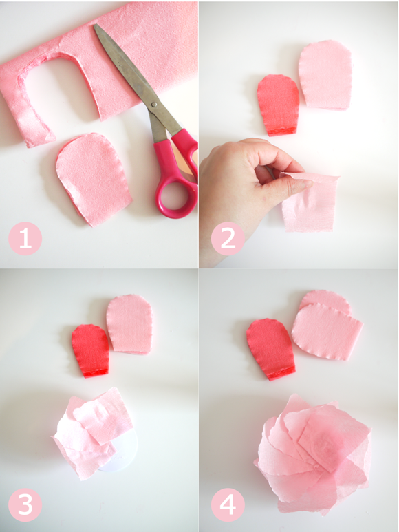 Mother's Day Easy Craft: DIY Crepe Paper Flower Bouquet - BirdsParty.com