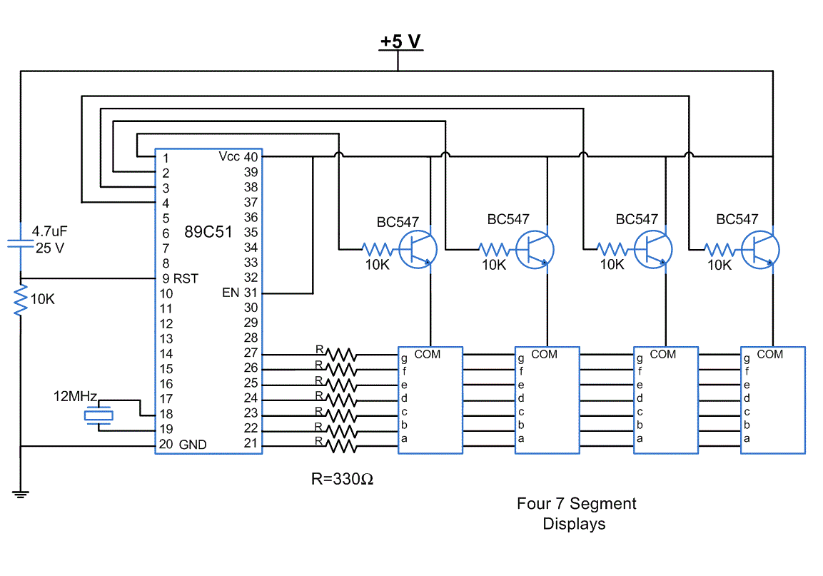 Simple Digital clock using 8051 microcontroller (AT89C51) ProjectBandya