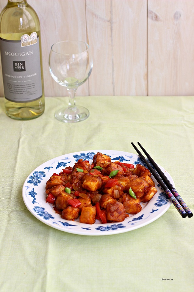 RUCHI Chilli paneer with step by step pictures
