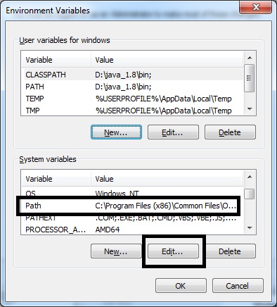 system variables Path