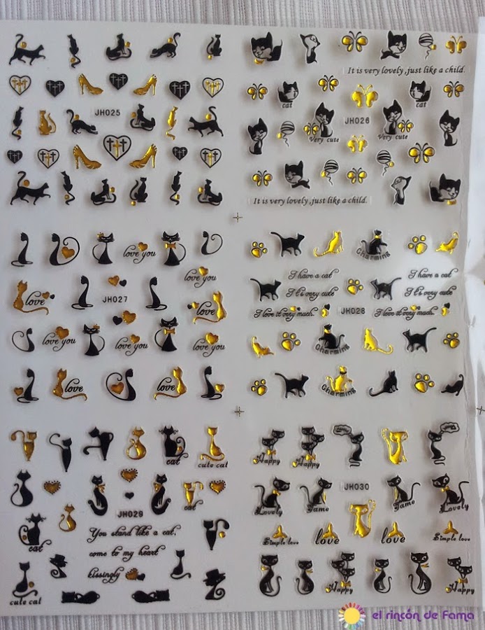 CUTE CATS STICKERS NAIL ART