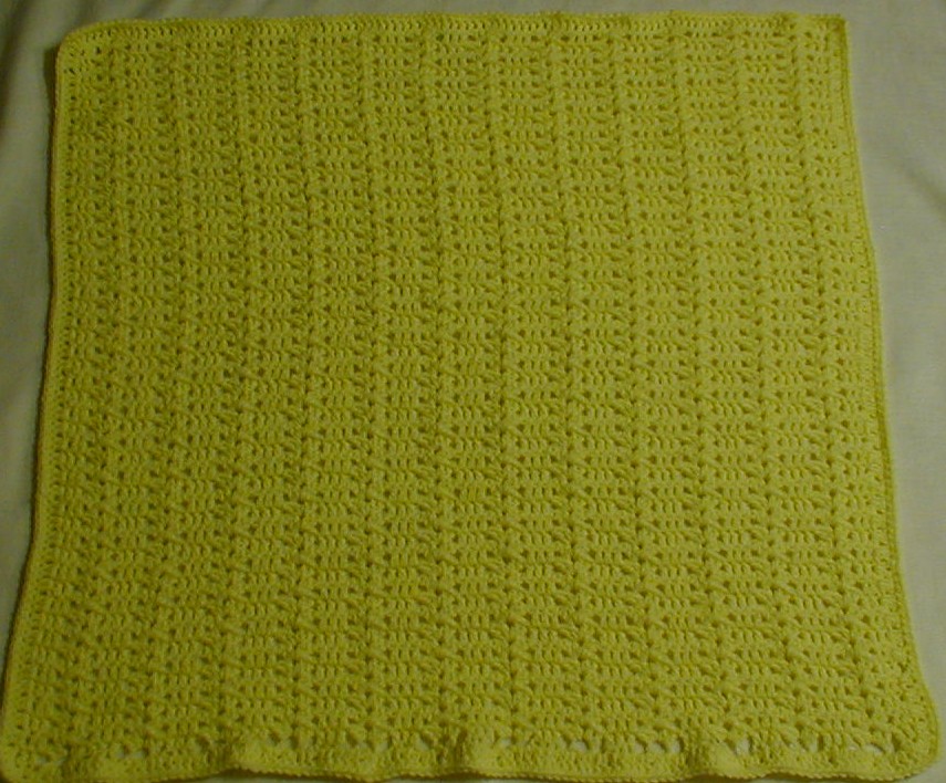 Karens Crocheted Garden of Colors Yellow Baby Blanket