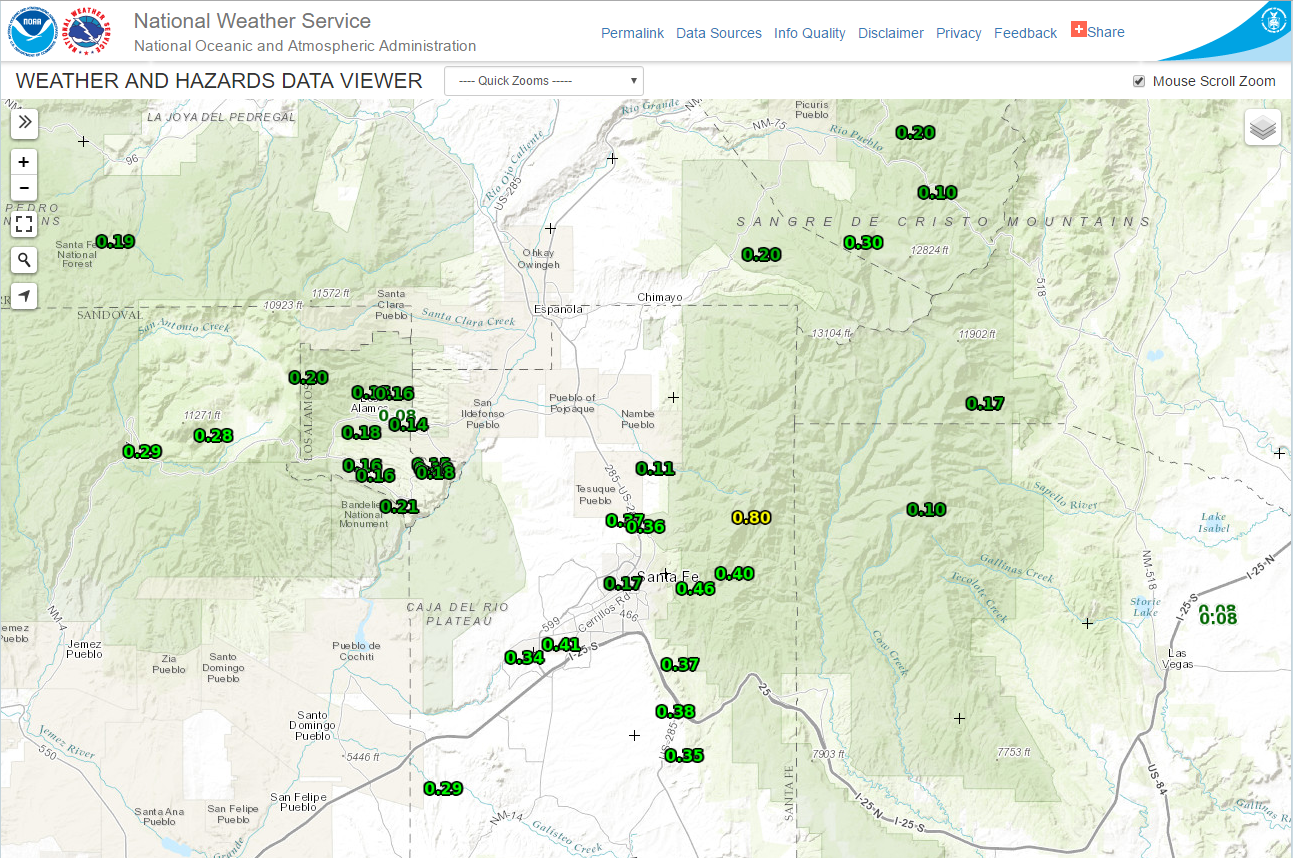 Beneficial Rainfall In New Mexico.