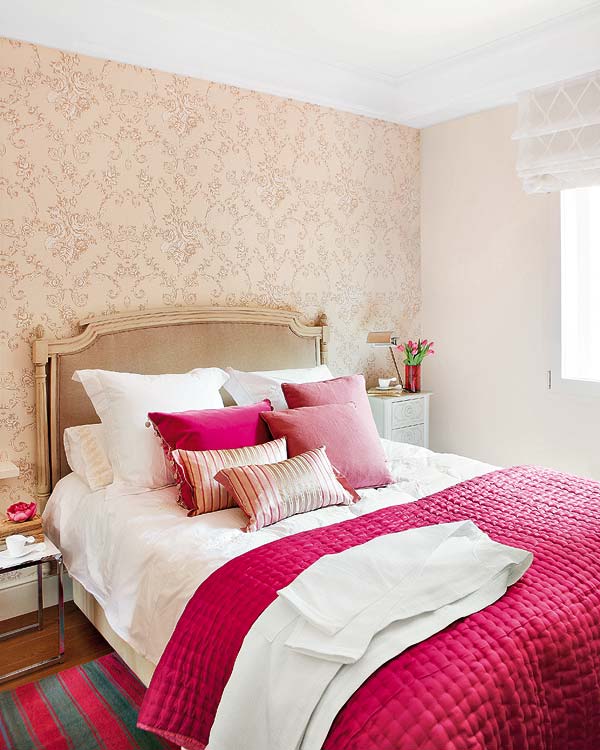 Mix and Chic: Using color and textures to create feminine bedrooms.