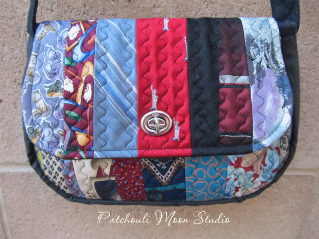 Patchouli Moon Studio~Mini Saddle Bag made from neckties