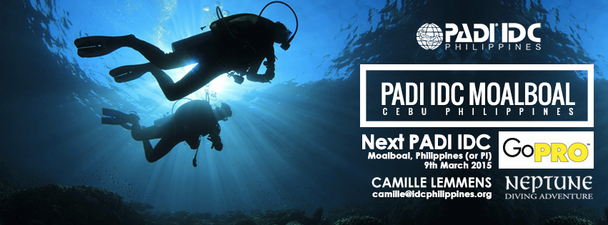 Next PADI IDC is coming up 7th March 2015 in Moalboal, Philippines