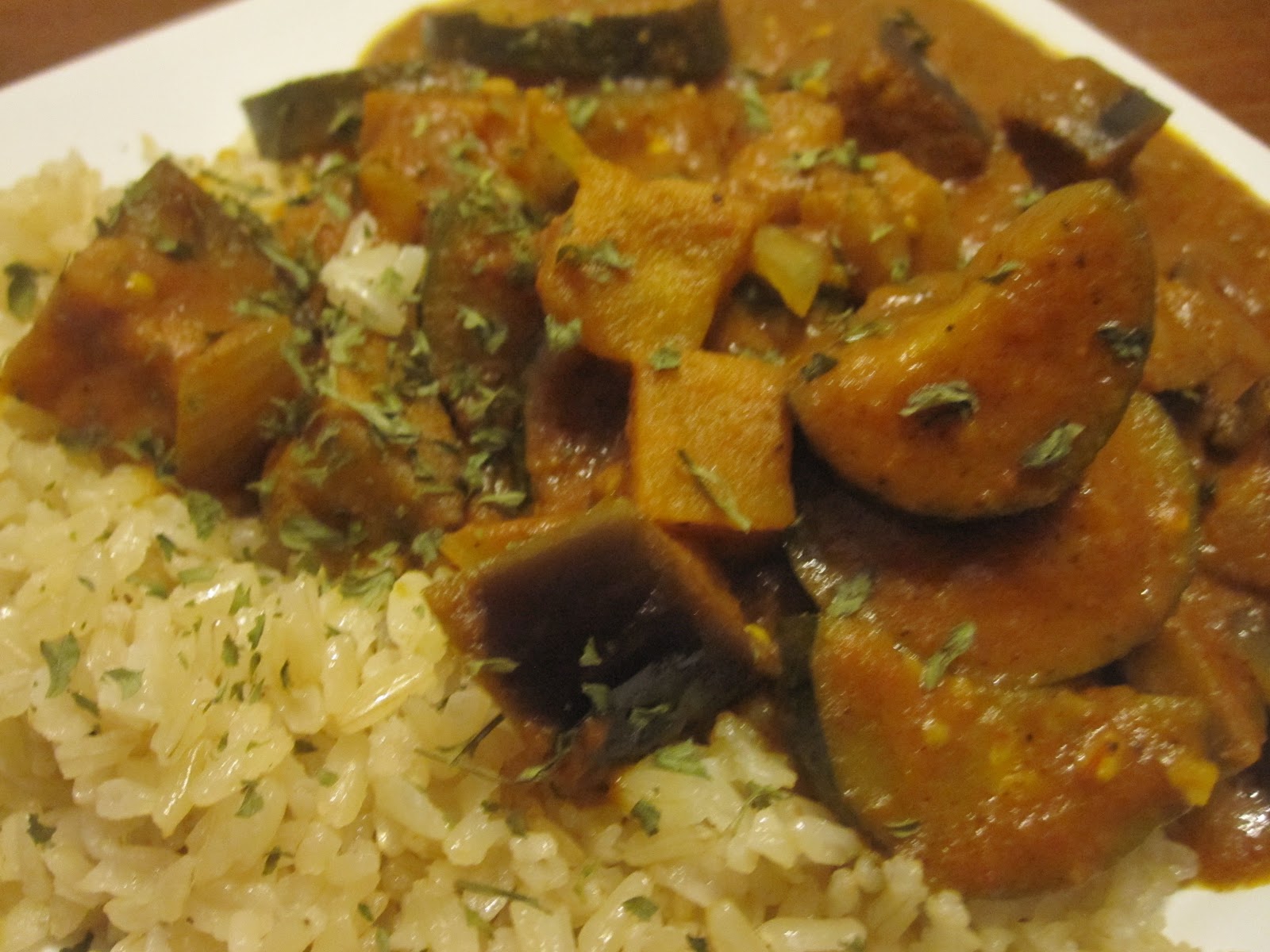 Slow Cooker Coconut Curried Eggplant