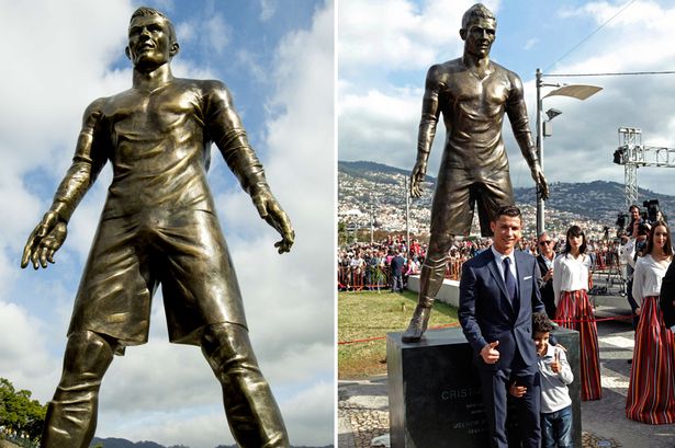 Tribute: Ronaldo attended the unveiling of his statue in December 2014