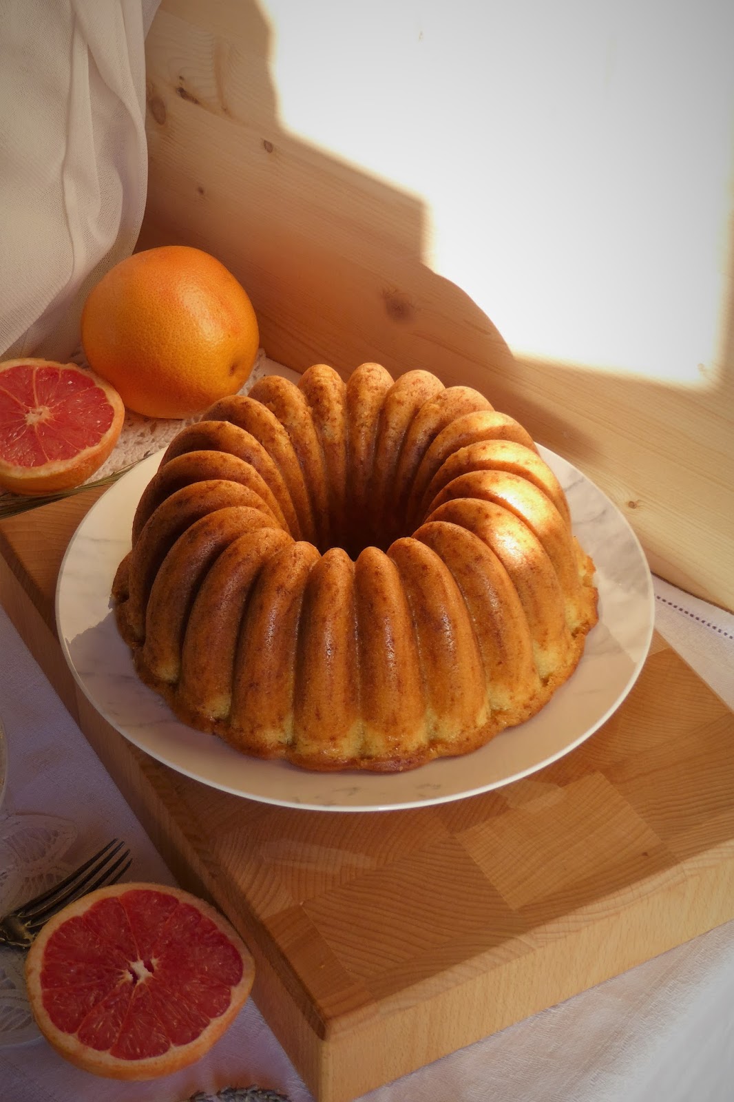 La Chef A Bundt cake de pomelo rosa y lavanda