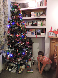 8 foot xmas tree and elf