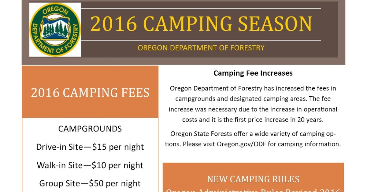 Tillamook State Forest Blog FEE INCREASES AND NEW CAMPING RULES