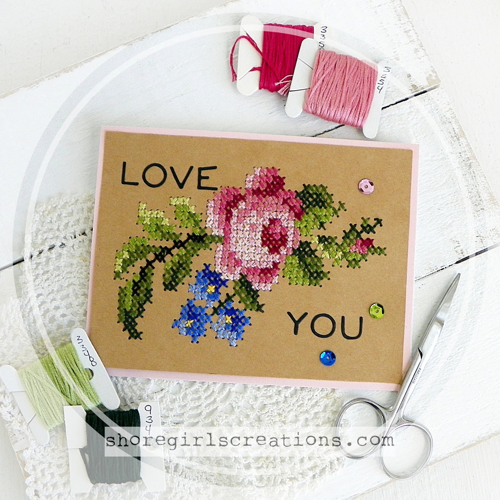 Shoregirl's Creations Cross Stitch Card