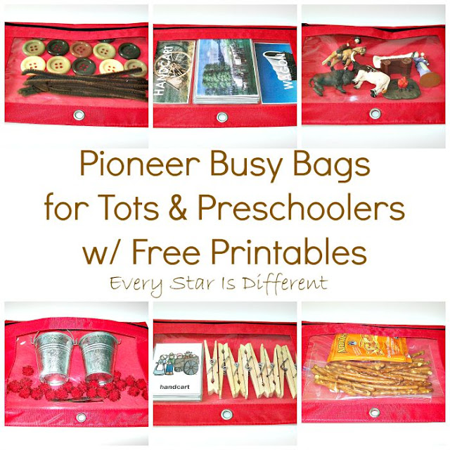 Pioneer Busy Bags for Tots and Preschoolers with Free Printables