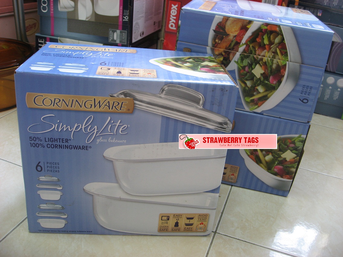 StrawBerry TaGs CORNINGWARE® SimplyLite® 6pc Square Baker Set